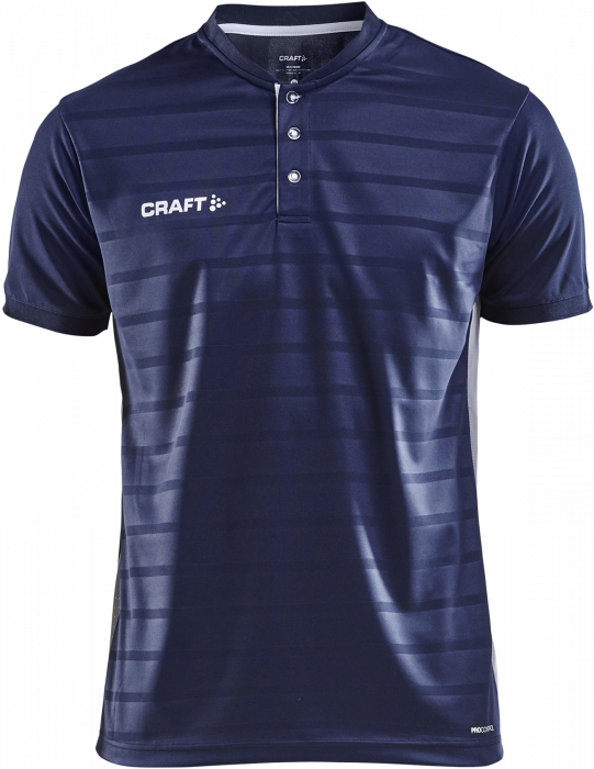 Craft - Pro Control Button Jersey - Marineblauw & wit