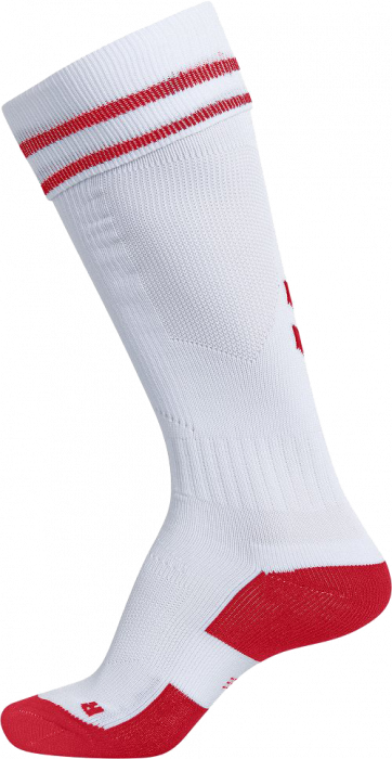 Hummel - Element Football Sock - Wit & true red