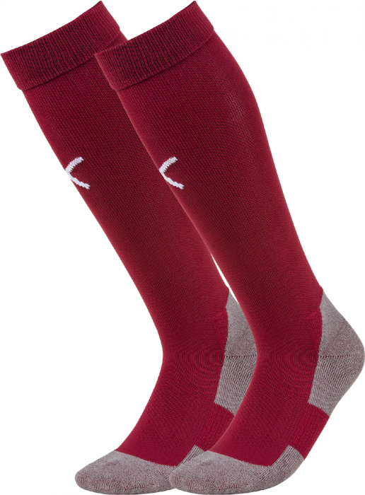 Puma - Teamliga Core Sock - Rouge bordeaux & blanc