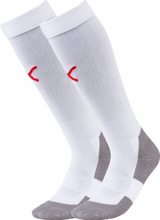Puma - Teamliga Core Sock - Biały & czerwony