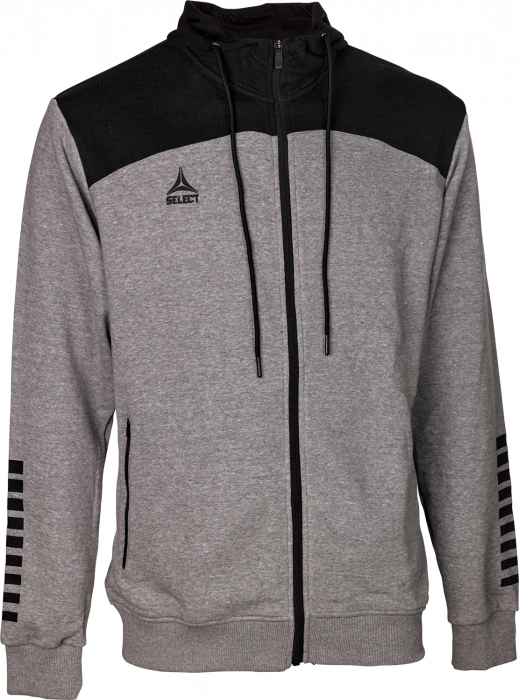 Select - Oxford Zip Hoodie - Melange Grey & black